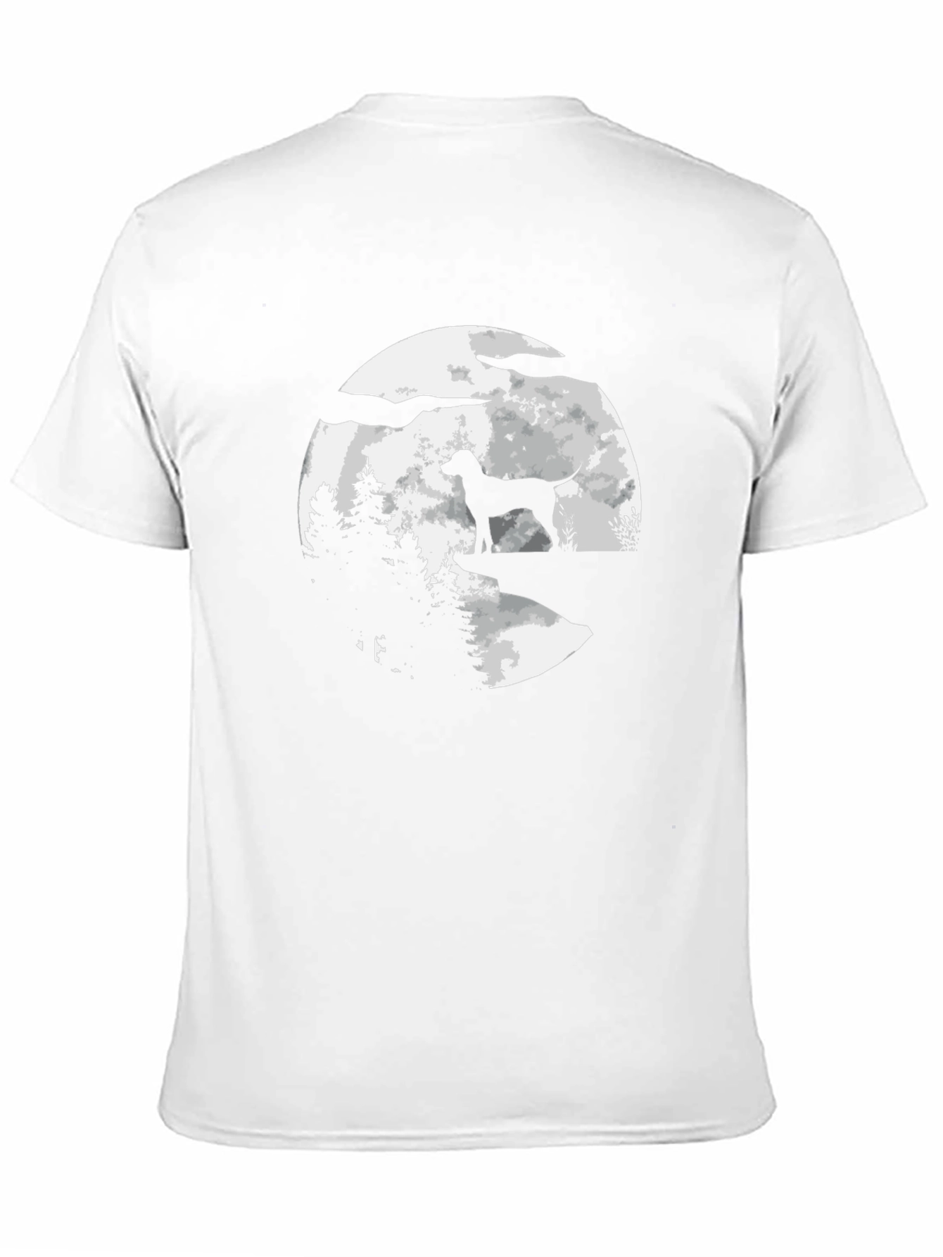 Dog Moon Silhouette Graphic T-Shirt