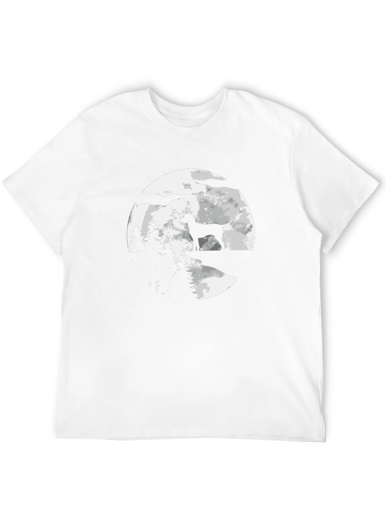 Dog Moon Silhouette Graphic T-Shirt