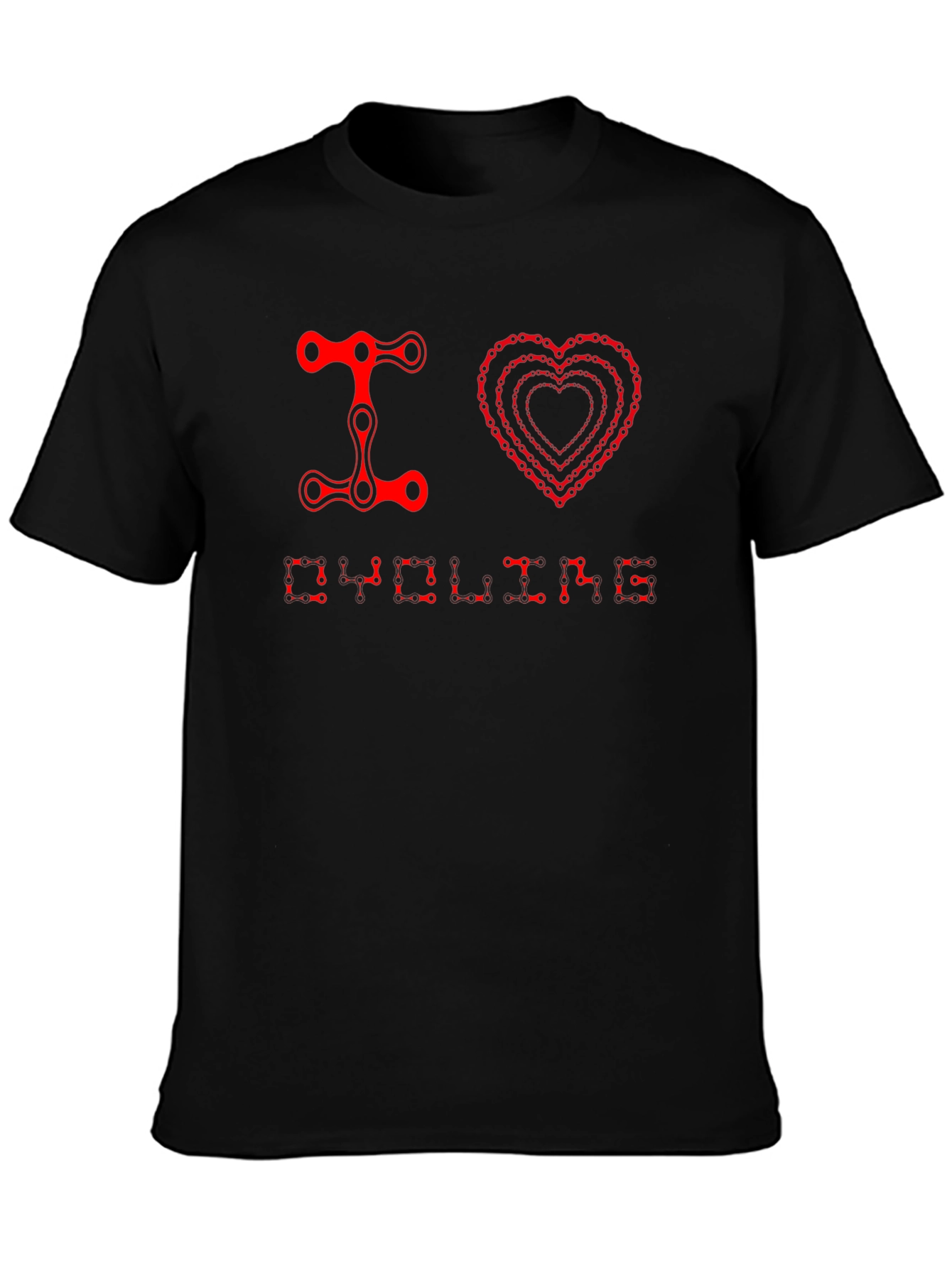 I Heart Cycling T-Shirt - Bike Chain Design Tee