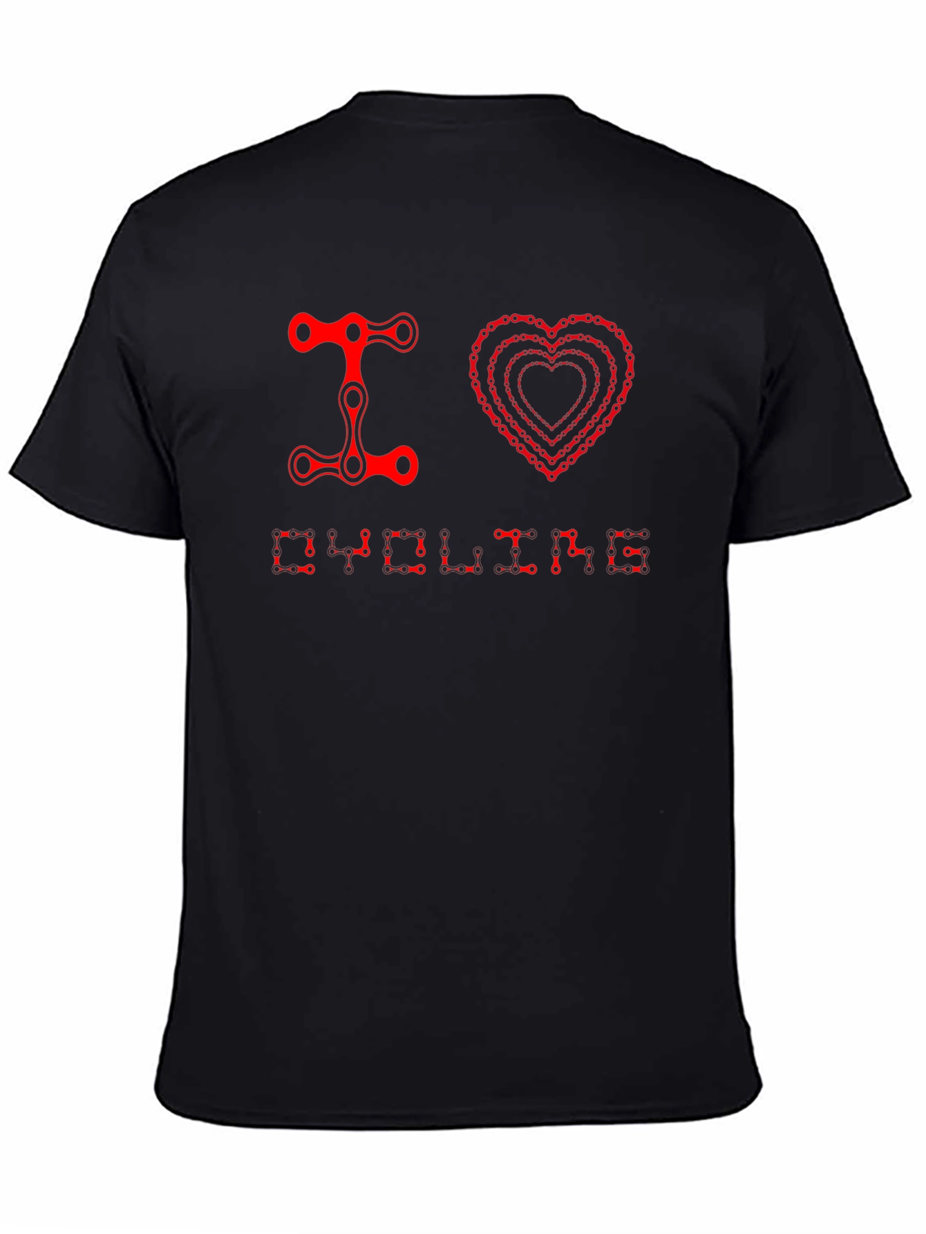 I Heart Cycling T-Shirt - Bike Chain Design Tee
