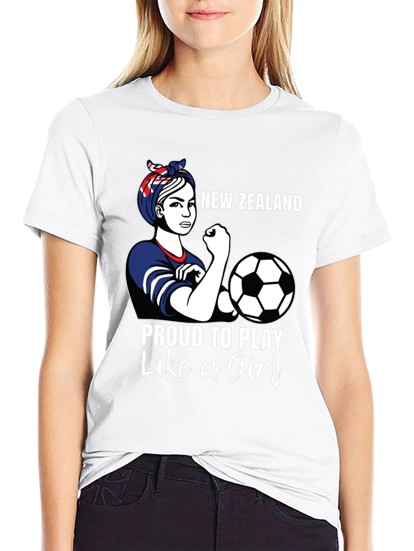 New Zealand Soccer Girl Power T-Shirt