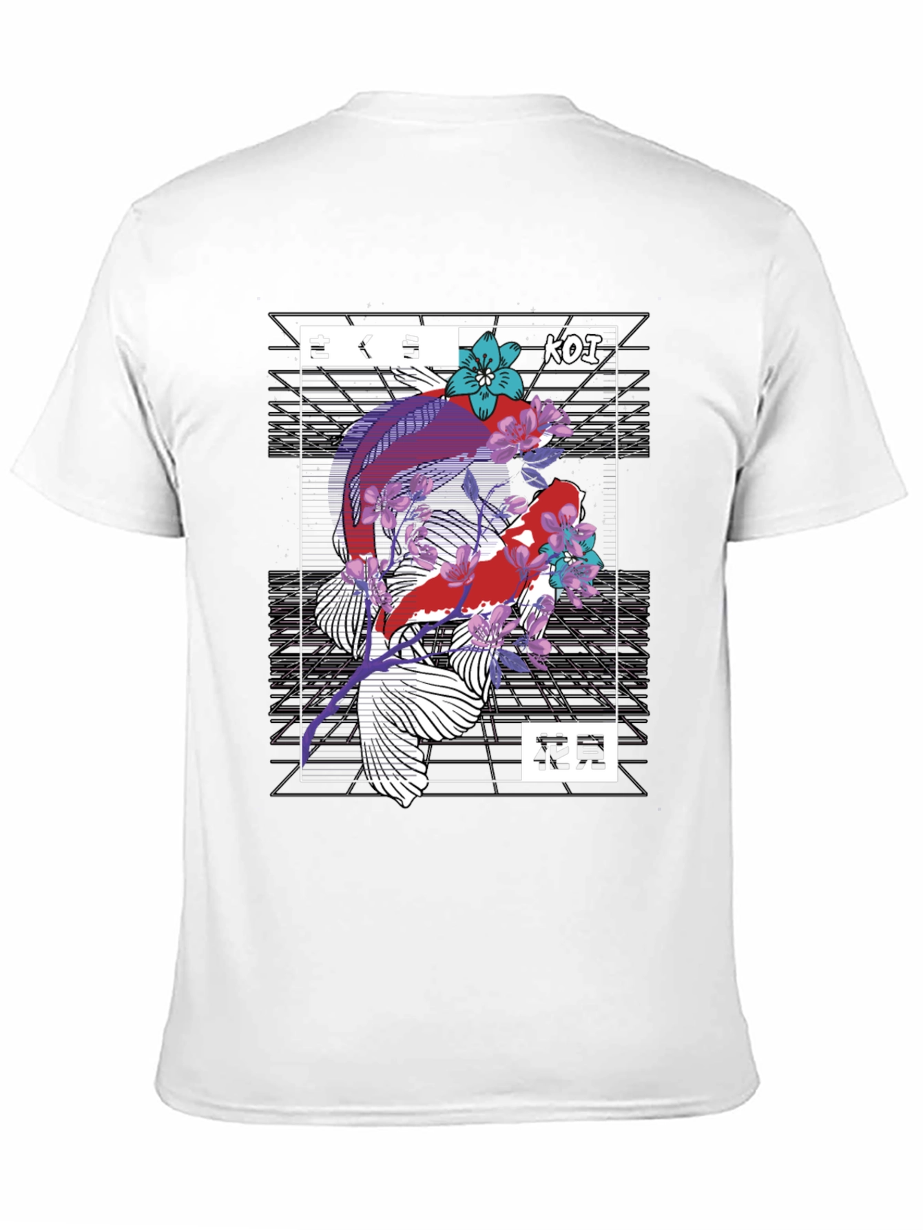 Koi Fish Graphic Print Black T-Shirt