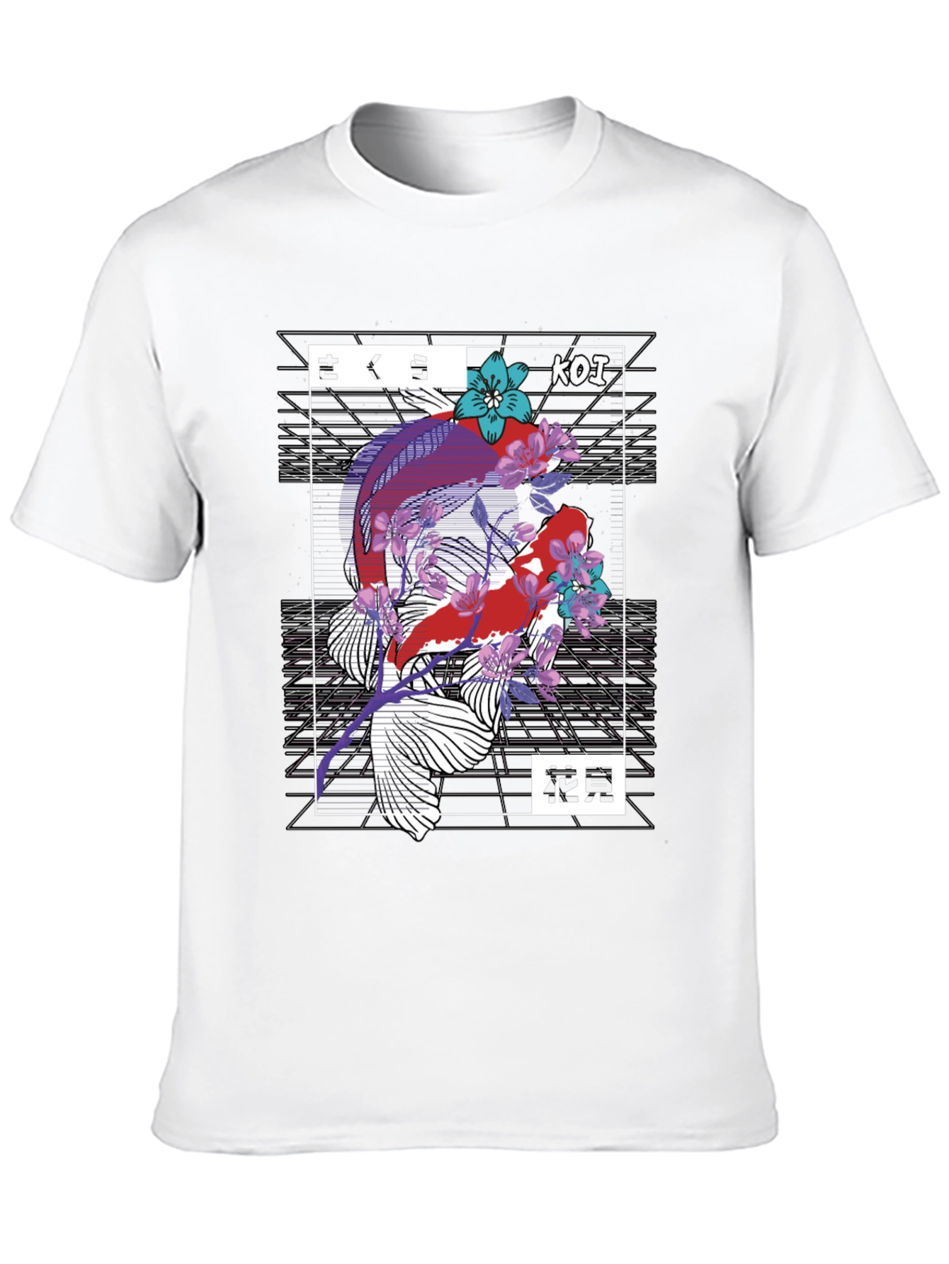 Koi Fish Graphic Print Black T-Shirt