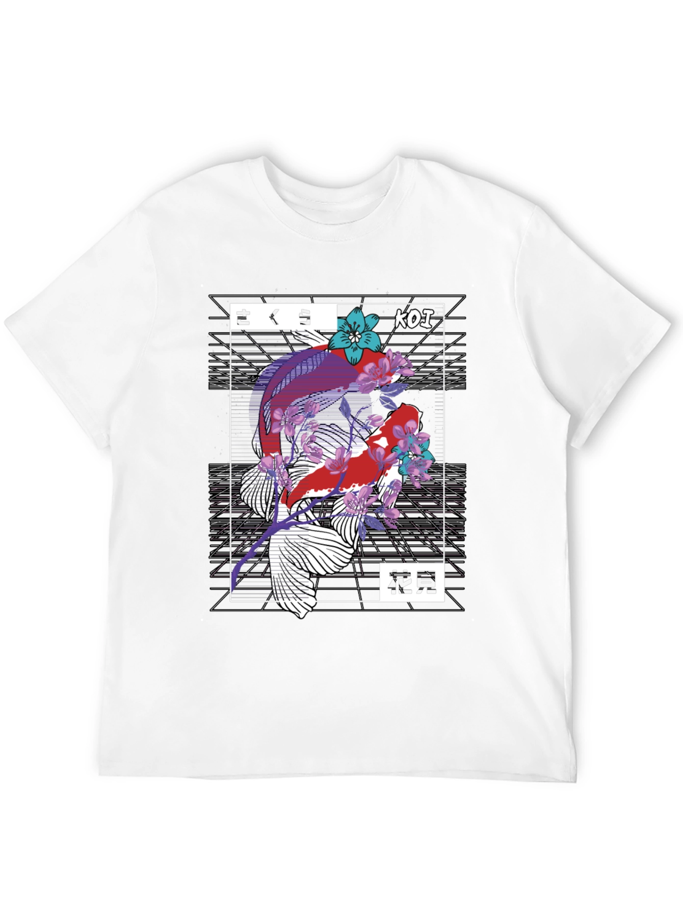 Koi Fish Graphic Print Black T-Shirt