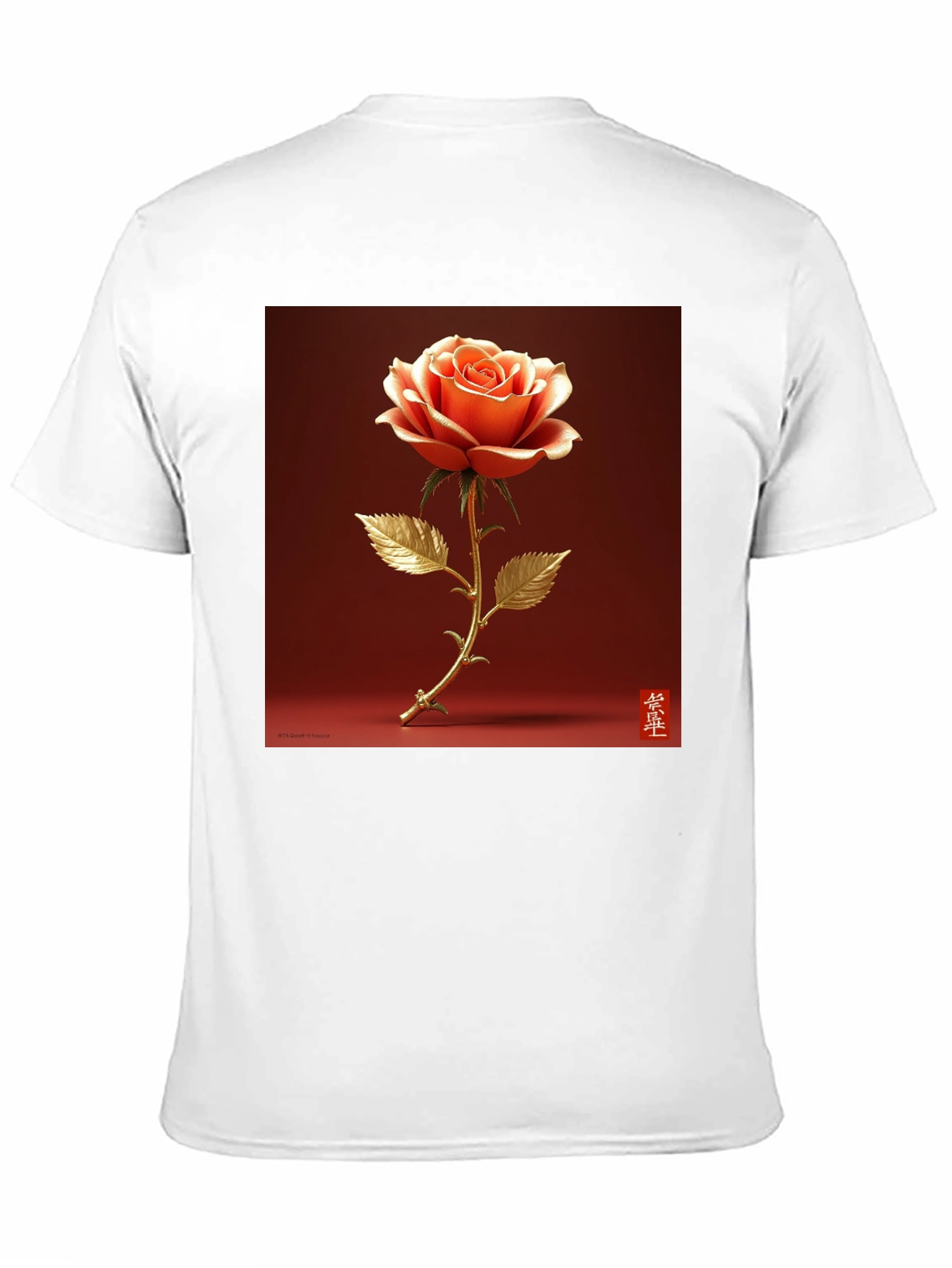 Elegant Rose Graphic Tee - Stylish Black T-Shirt