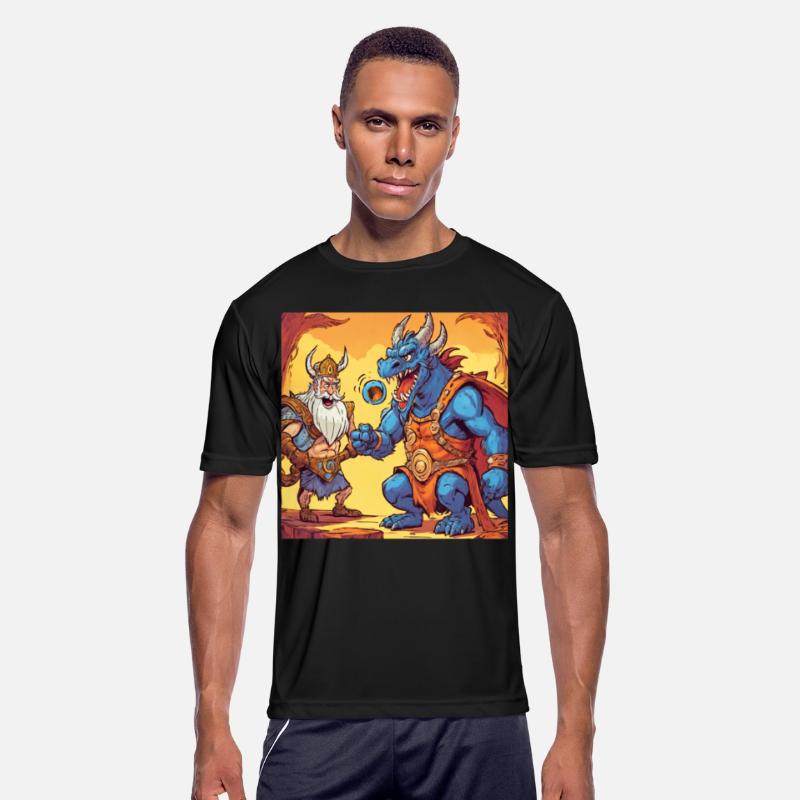 cartoon dragon and barbarian king