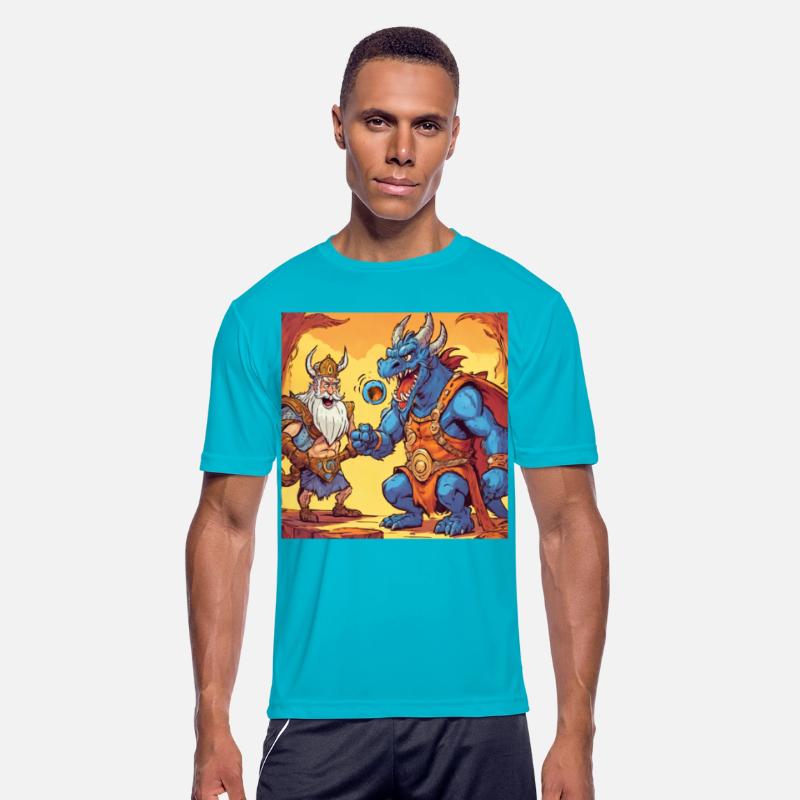 cartoon dragon and barbarian king