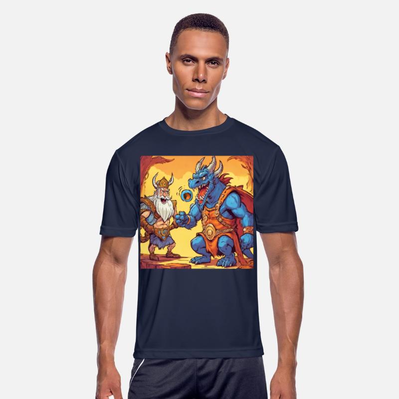 cartoon dragon and barbarian king