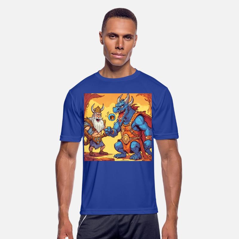 cartoon dragon and barbarian king