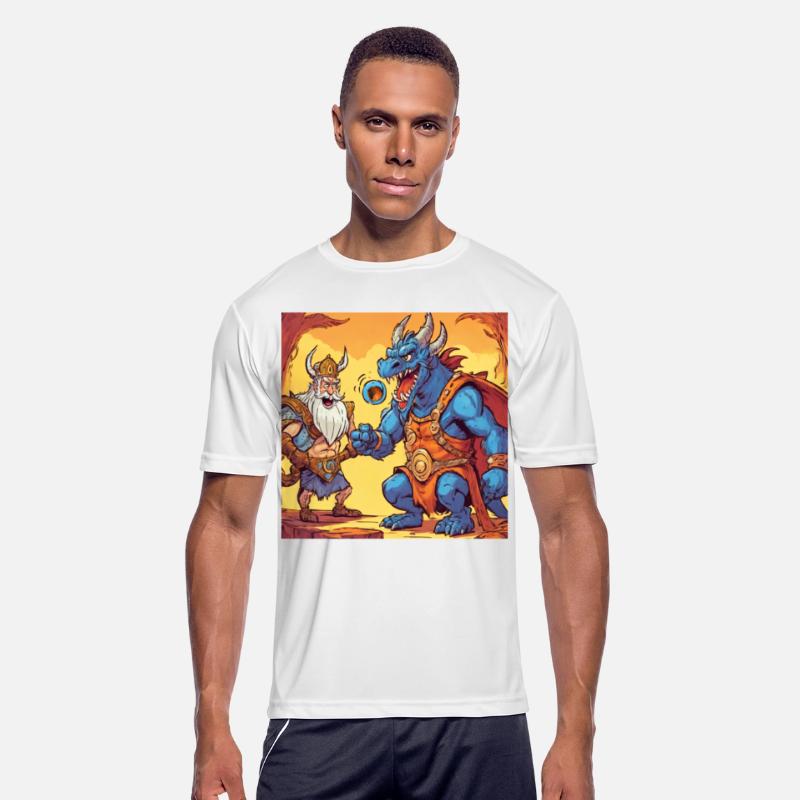 cartoon dragon and barbarian king