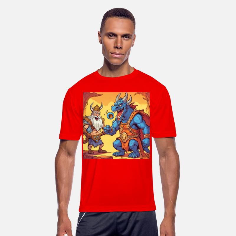 cartoon dragon and barbarian king