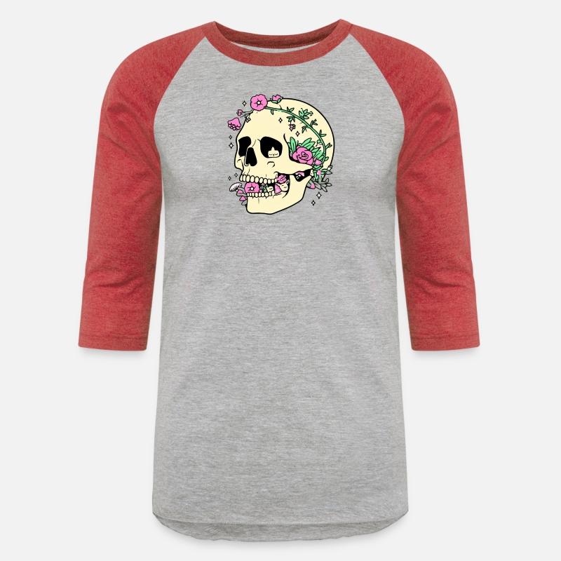 Cartoon Skull Surrounded By Colorful FlowerS.