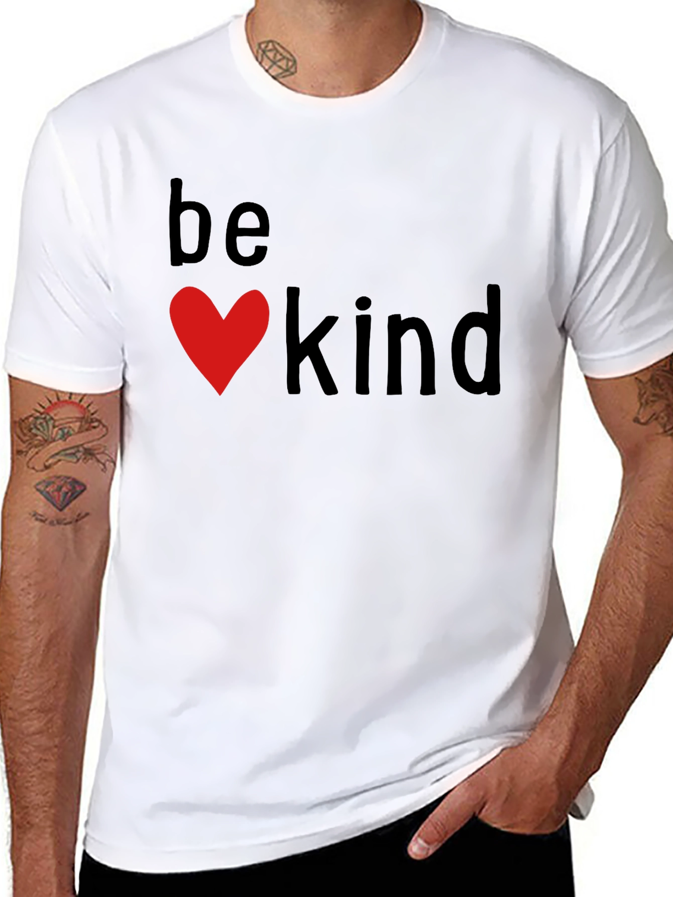 Be Kind Heart Graphic Black T-Shirt