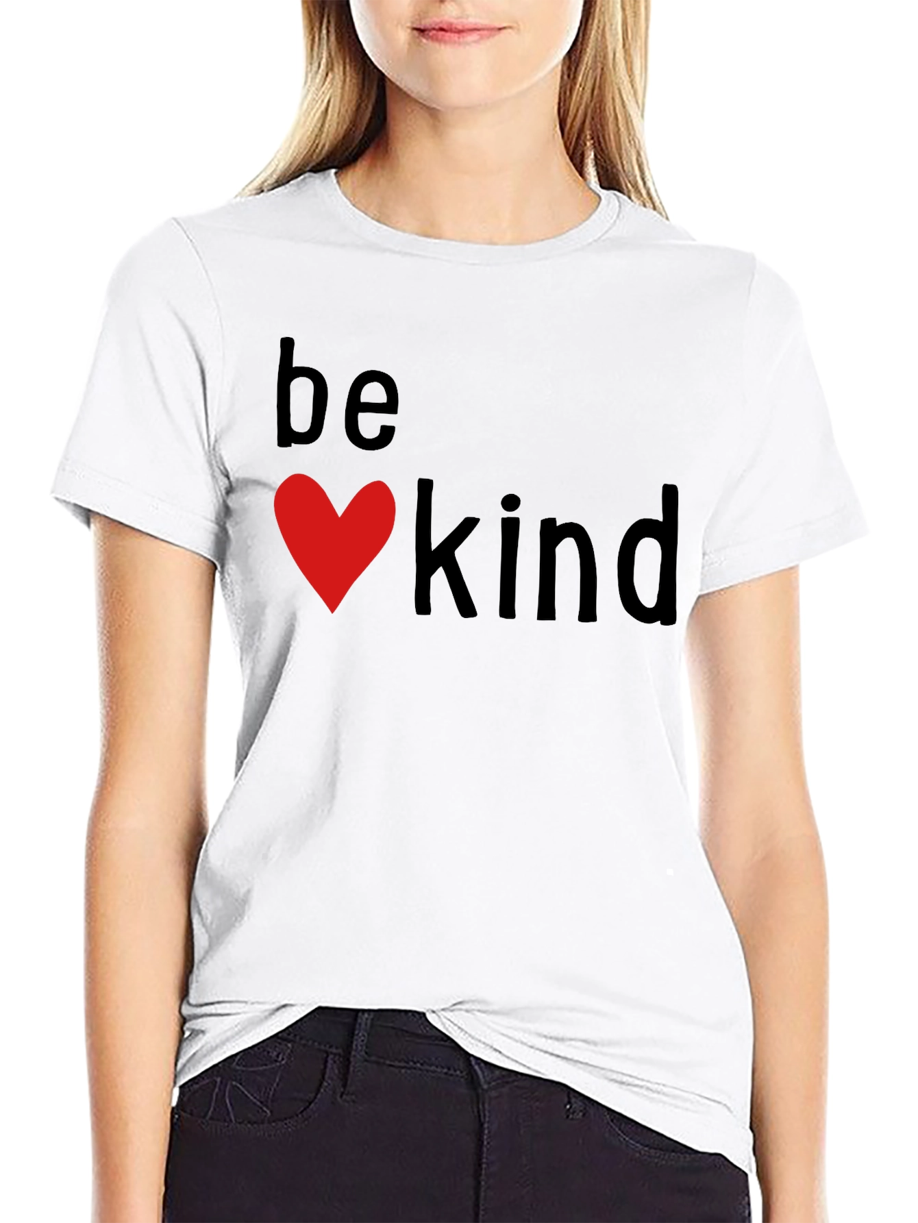 Be Kind Heart Graphic Black T-Shirt
