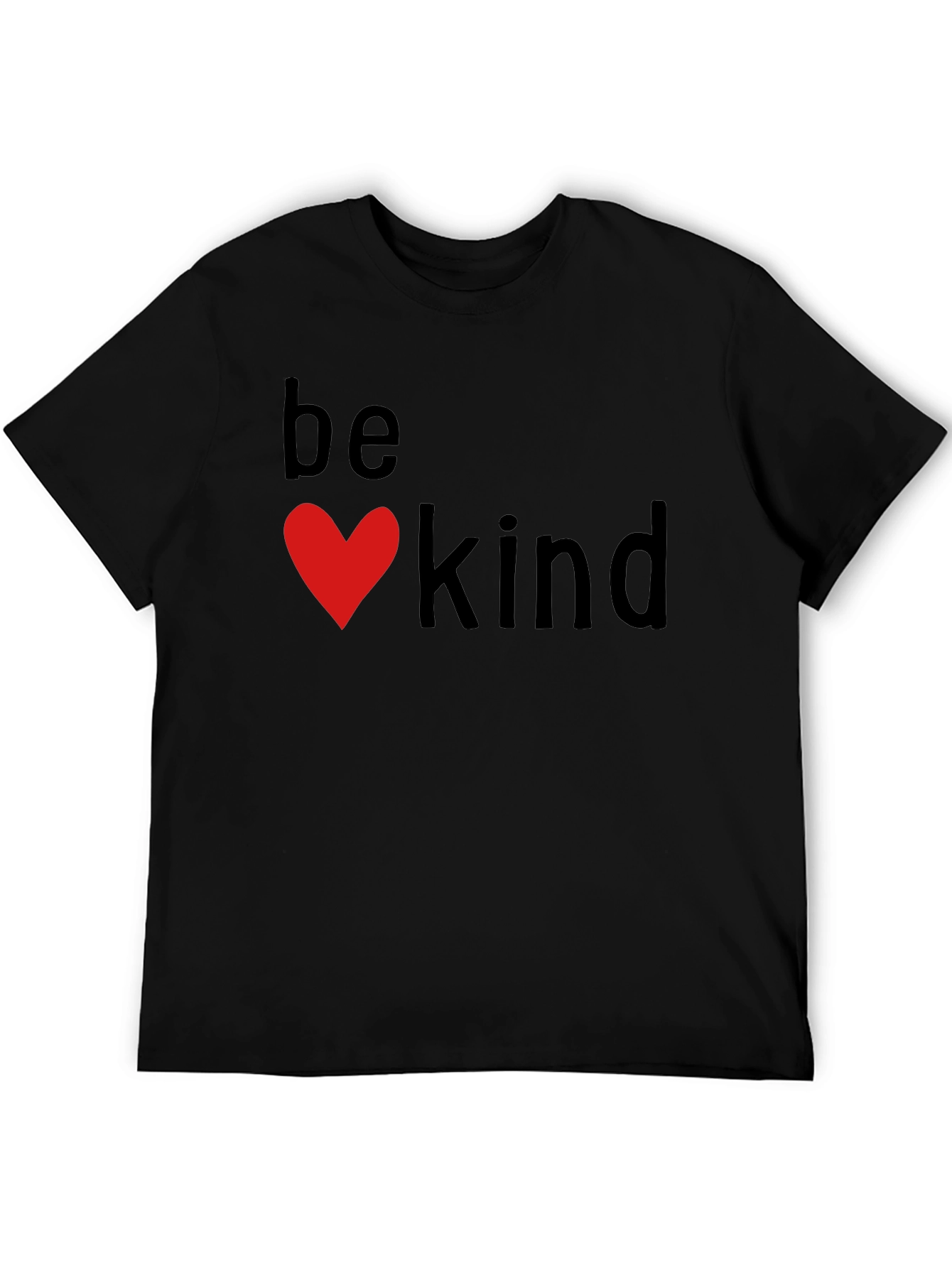 Be Kind Heart Graphic Black T-Shirt