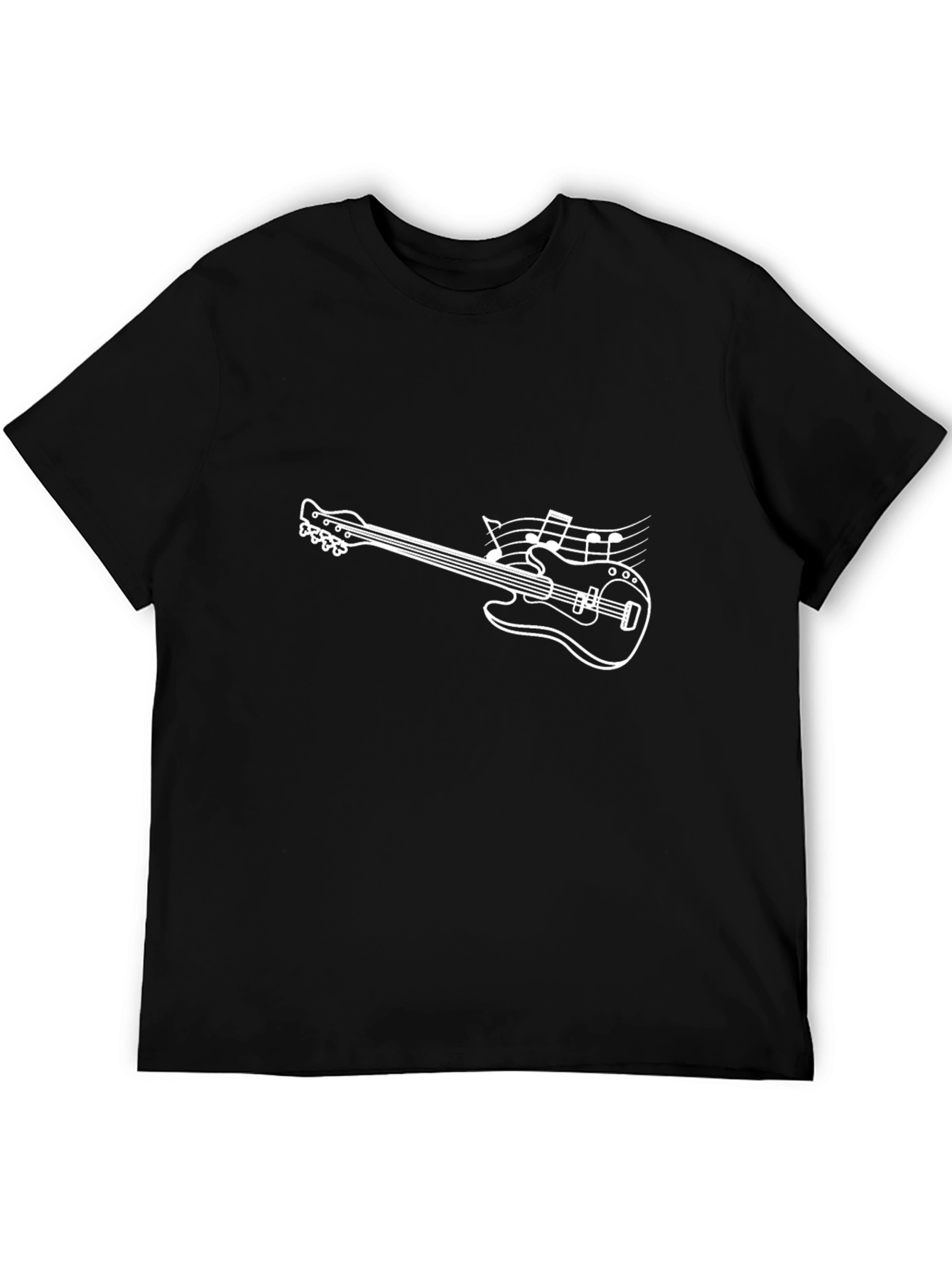 Musical Guitar Graphic T-Shirt - Black Cotton Tee