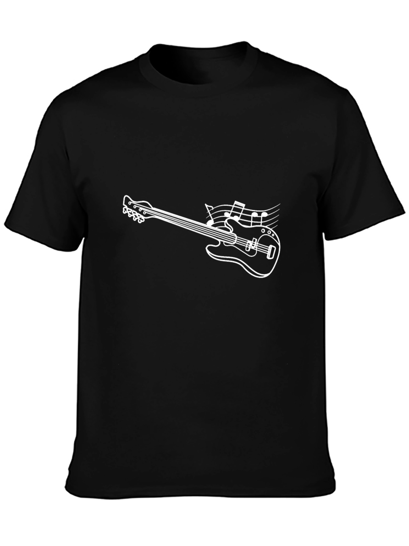 Musical Guitar Graphic T-Shirt - Black Cotton Tee