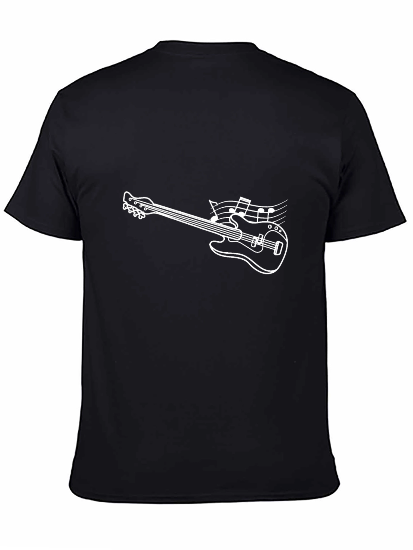 Musical Guitar Graphic T-Shirt - Black Cotton Tee