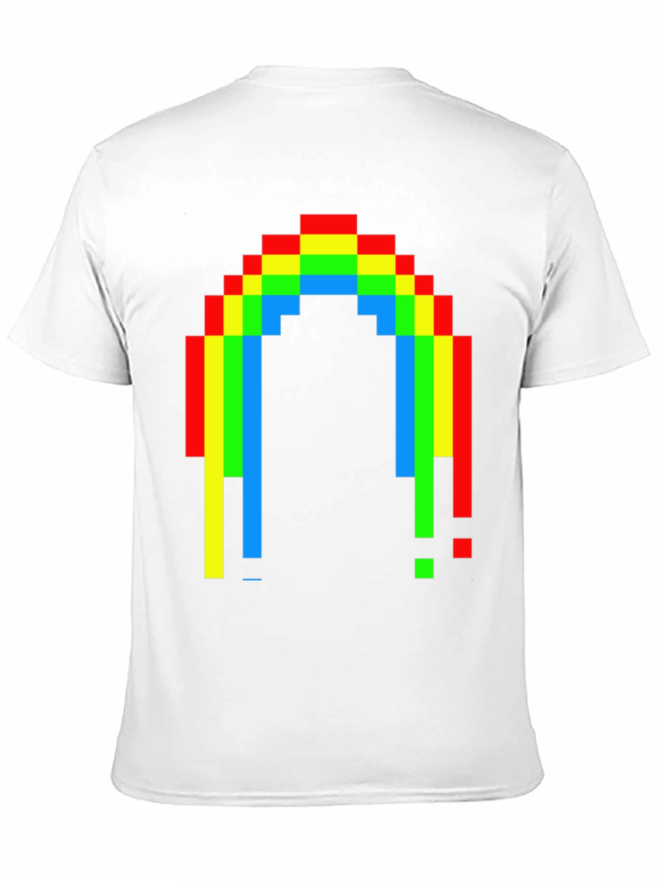 Pixel Rainbow Graphic Tee - Black Cotton Blend