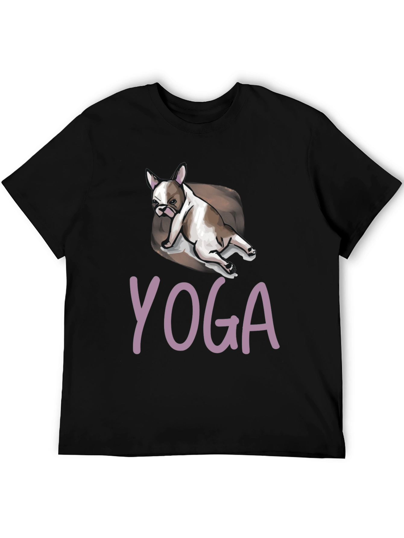 Yoga Dog Graphic Tee - Relaxed Fit Black T-Shirt