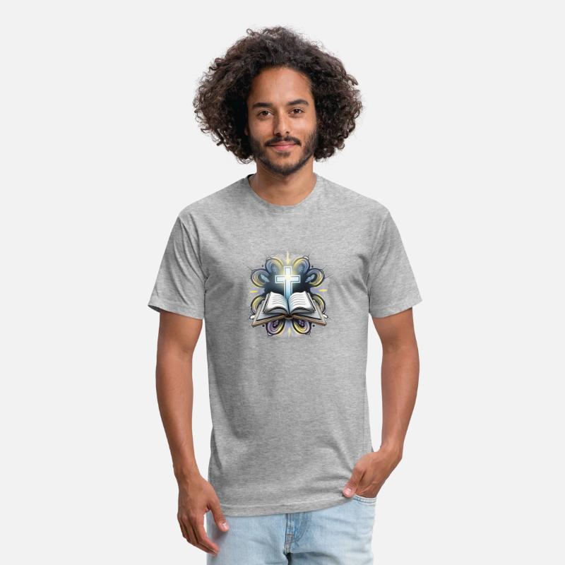 Christian Cross Behind Bible