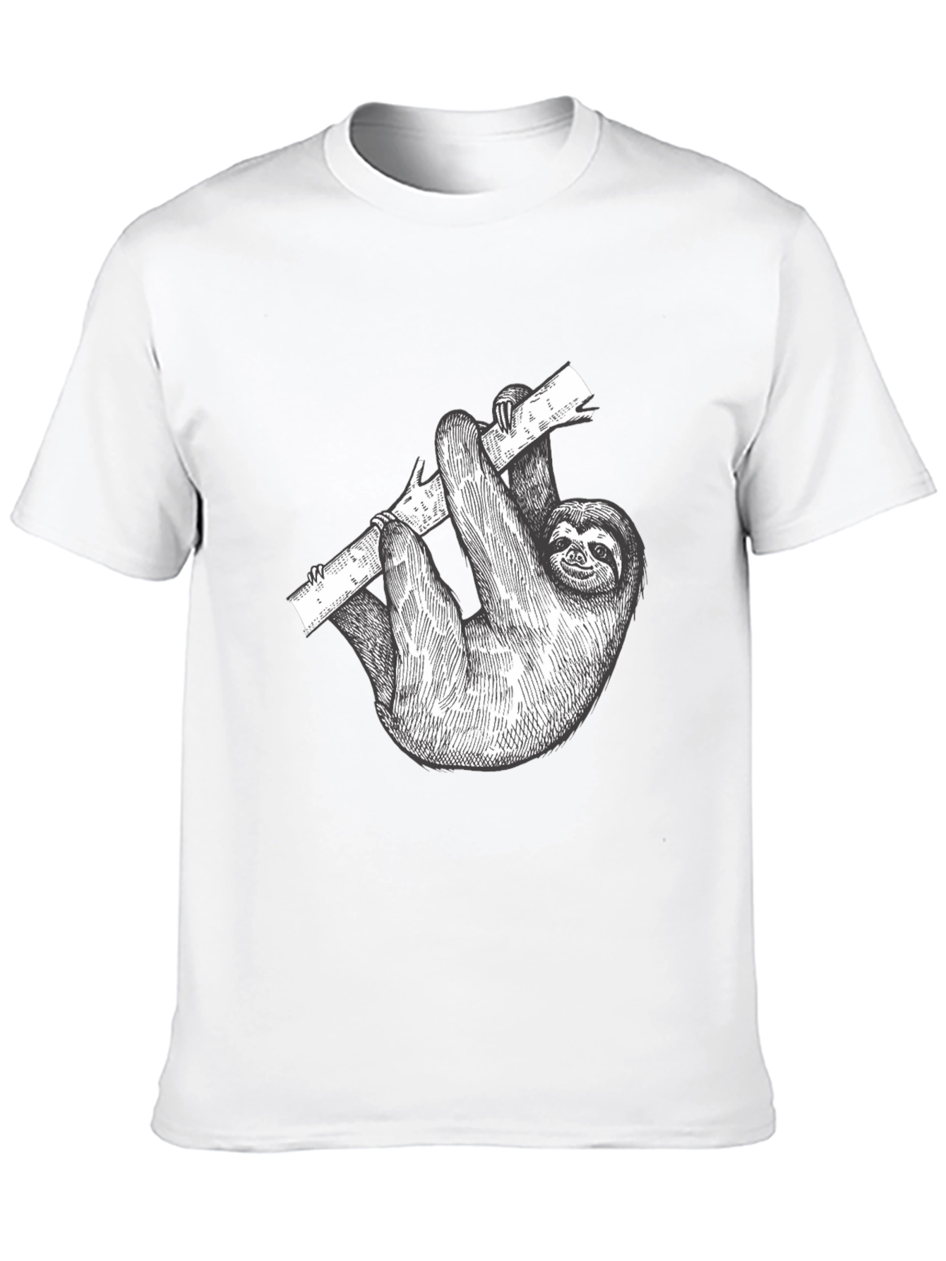 Sloth Graphic Print Mens Black T-Shirt