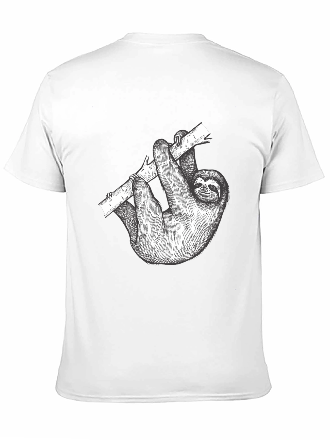 Sloth Graphic Print Mens Black T-Shirt