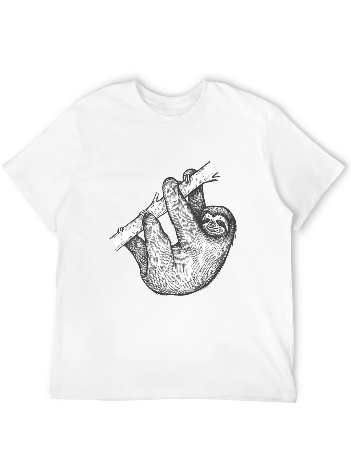 Sloth Graphic Print Mens Black T-Shirt