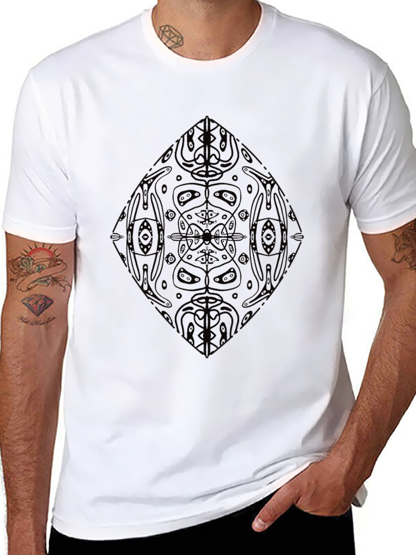 Mens Black Tribal Graphic Tee