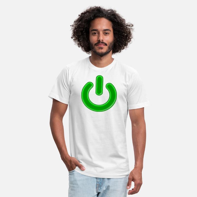 Computer Power Button Lime Green Simulated Glow