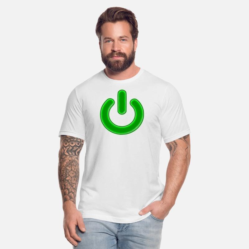 Computer Power Button Lime Green Simulated Glow