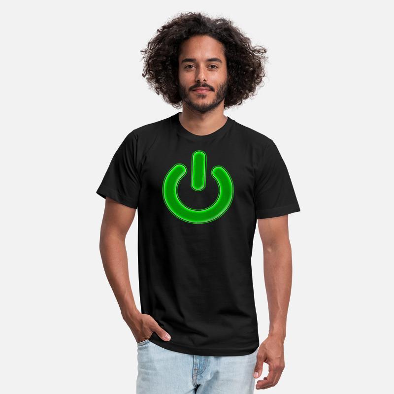 Computer Power Button Lime Green Simulated Glow