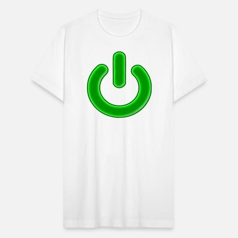 Computer Power Button Lime Green Simulated Glow