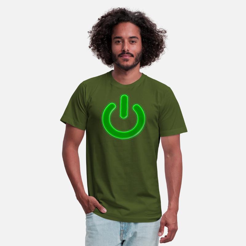 Computer Power Button Lime Green Simulated Glow