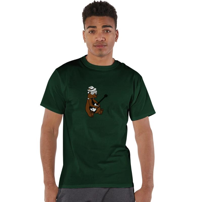 Cool Sitting Grizzly Brown Bear Playing Guitar Fun