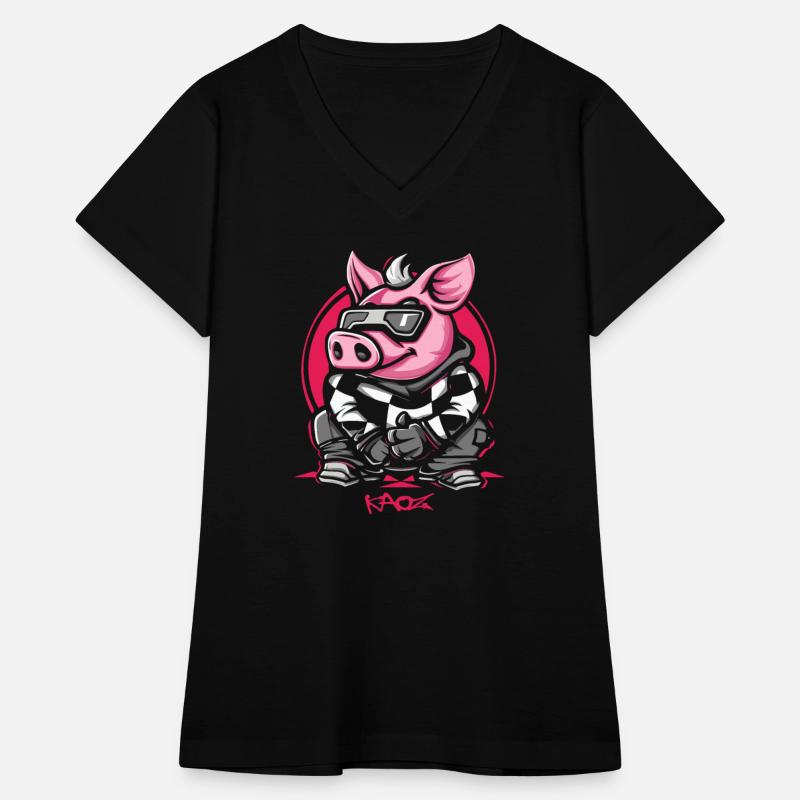 Cool Winter Ski Snowboarder Pig