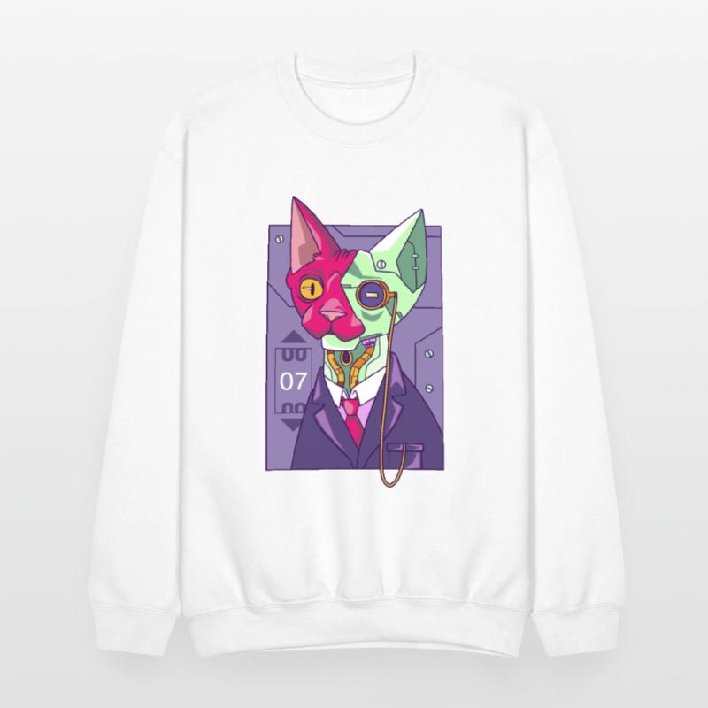 Crazy style technology Cat illustration