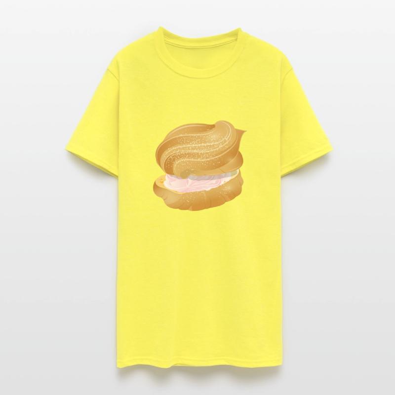 cream puff filled with pink cream illustration