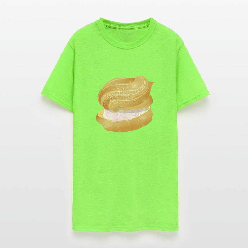 cream puff filled with pink cream illustration