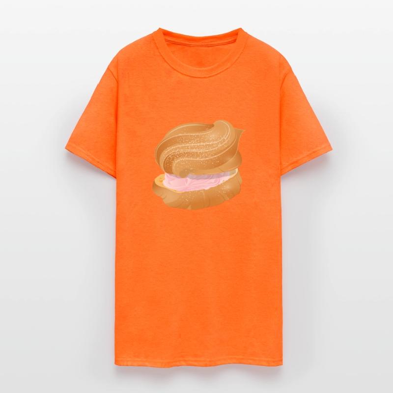 cream puff filled with pink cream illustration