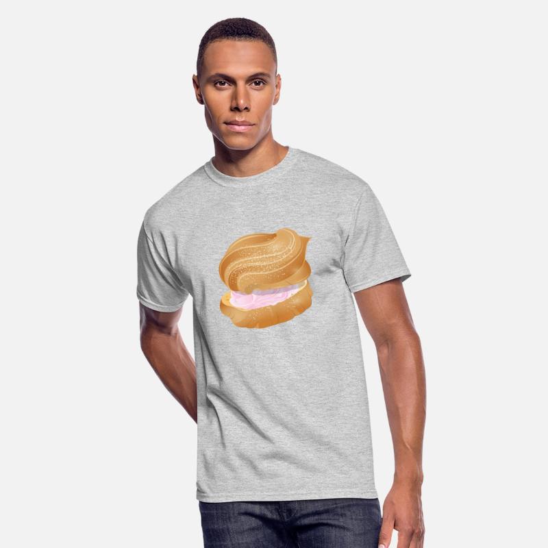 cream puff filled with pink cream illustration