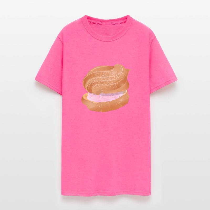 cream puff filled with pink cream illustration