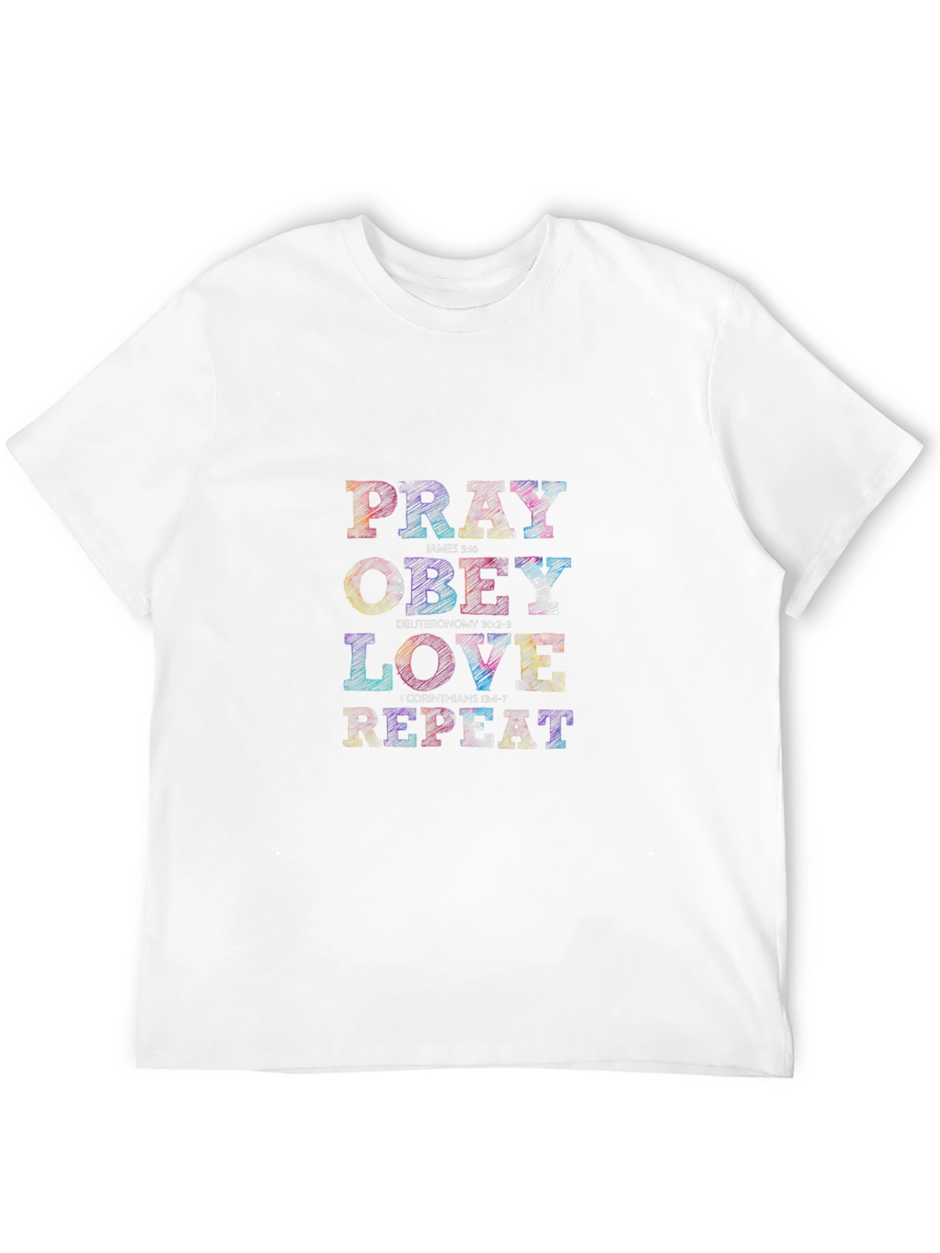 Pray Obey Love Repeat Graphic T-Shirt