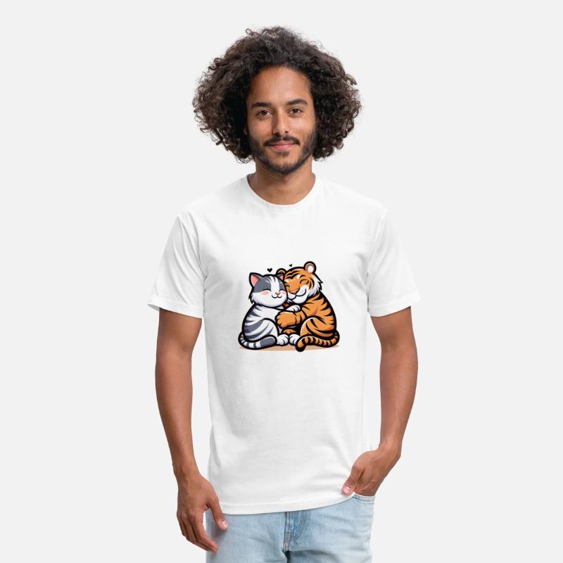 Cuddling Cat And Tiger In Love