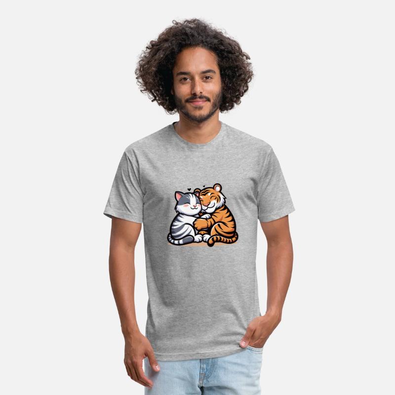 Cuddling Cat And Tiger In Love