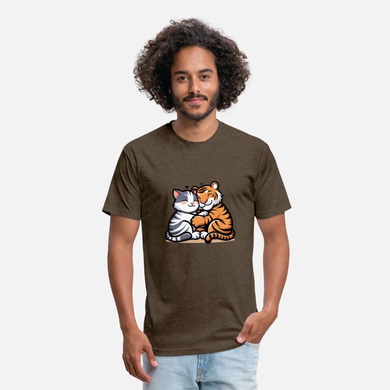 Cuddling Cat And Tiger In Love