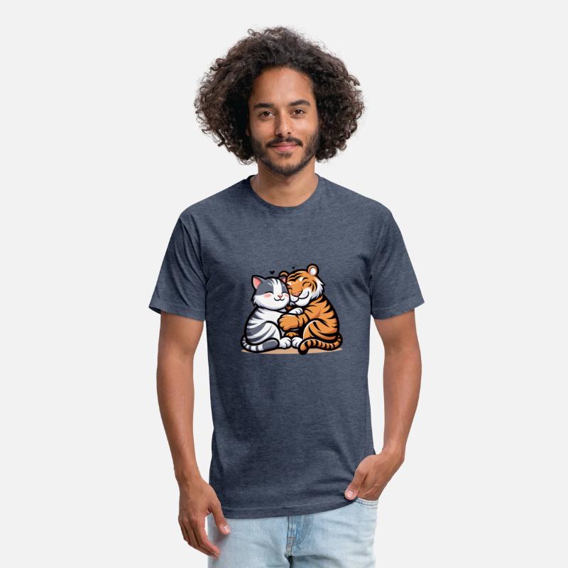 Cuddling Cat And Tiger In Love