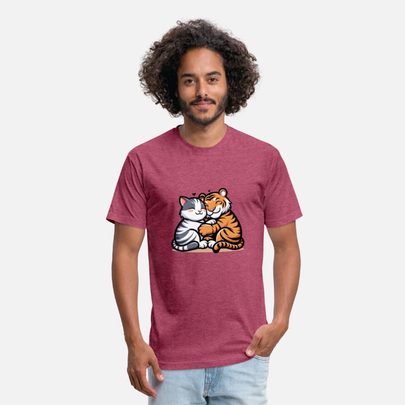 Cuddling Cat And Tiger In Love