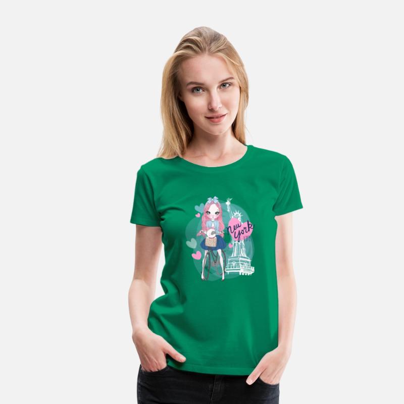 Cute Anime Girl with Lovely Puppy in New york