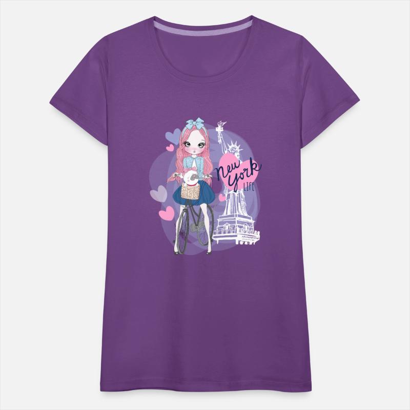 Cute Anime Girl with Lovely Puppy in New york